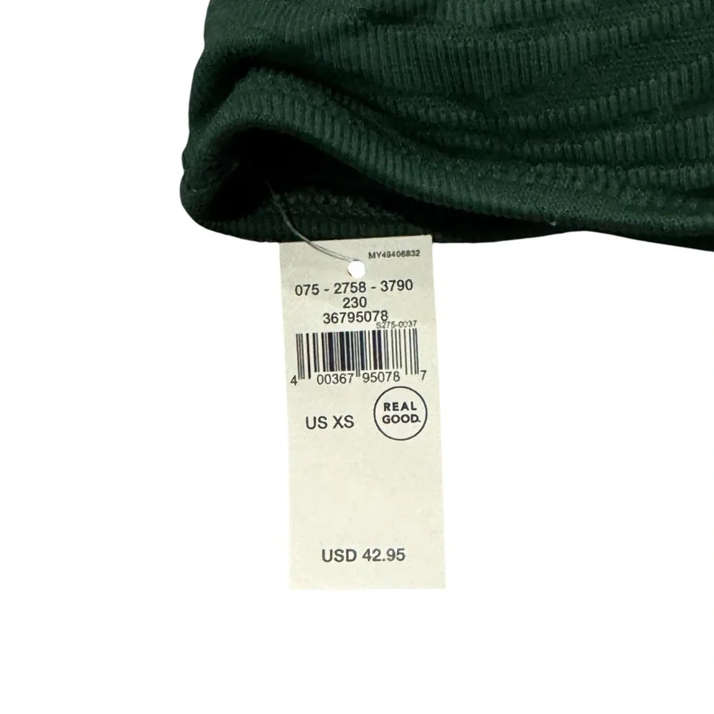 NWT Aerie Jacquard Longline Halter Bikini Top XS Dark Green